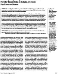 Feasibility of Expanding the Medication Abortion Provider Base in India to Include Ayurvedic Physicians and Nurses, Population Council