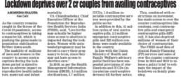 Lockdown deprives over 2 crore couples from availing contraceptives